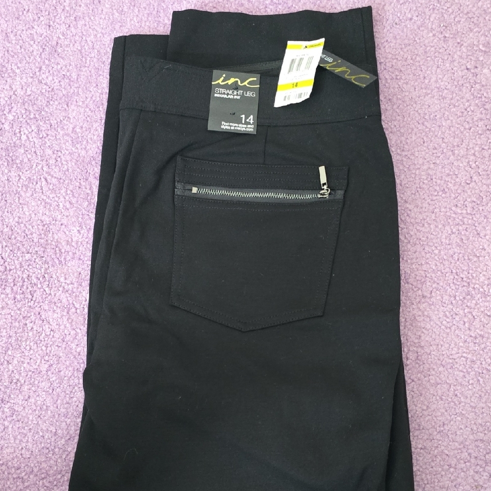 INC International Concepts Black Straight Leg Jeans